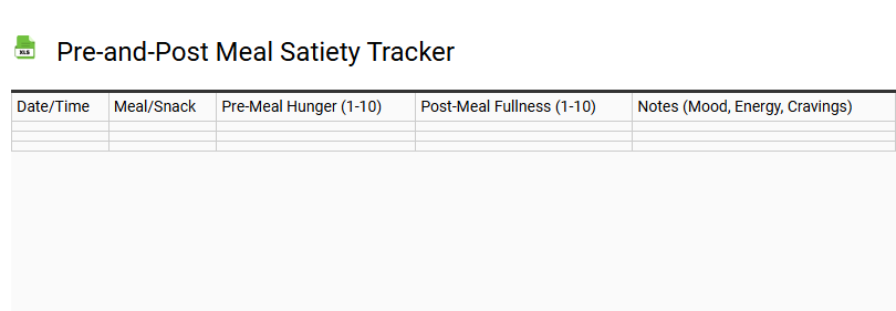 Pre-and-Post Meal Satiety Tracker