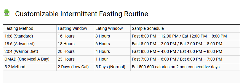 Customizable Intermittent Fasting Routine