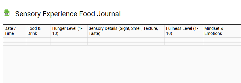 Sensory Experience Food Journal