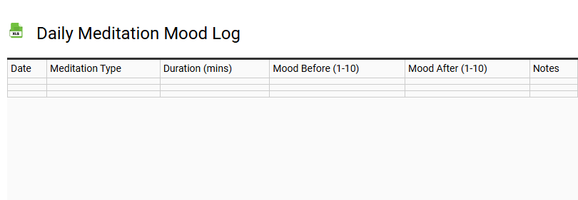 Daily Meditation Mood Log