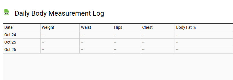 Daily Body Measurement Log
