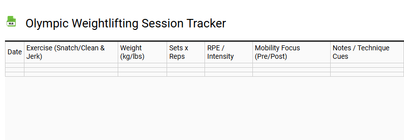 Olympic Weightlifting Session Tracker