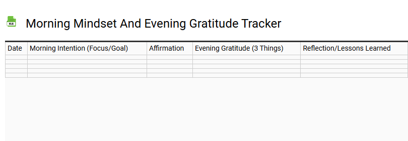 Morning Mindset and Evening Gratitude Tracker
