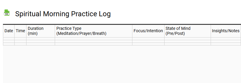 Spiritual Morning Practice Log