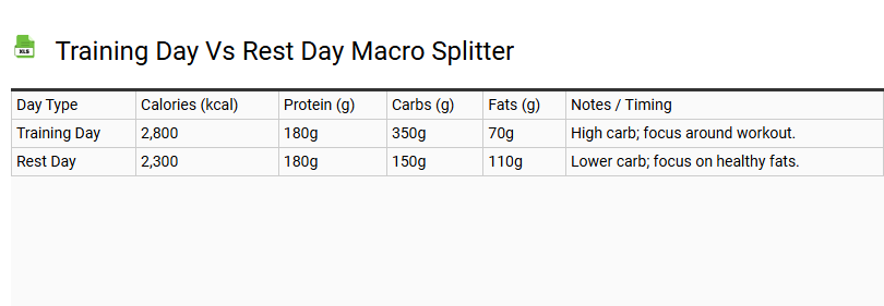 Training Day vs Rest Day Macro Splitter