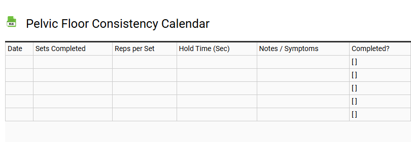 Pelvic Floor Consistency Calendar