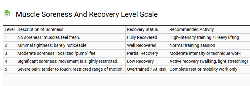 Muscle Soreness and Recovery Level Scale