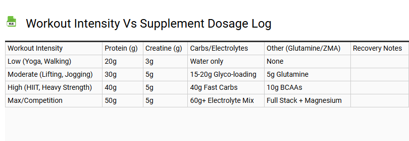 Workout Intensity vs Supplement Dosage Log
