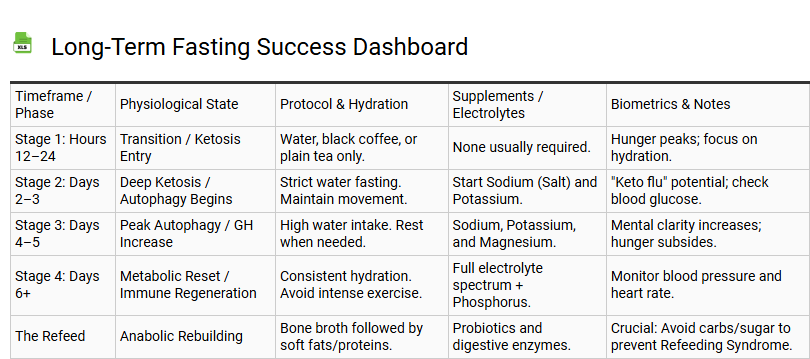 Long-Term Fasting Success Dashboard