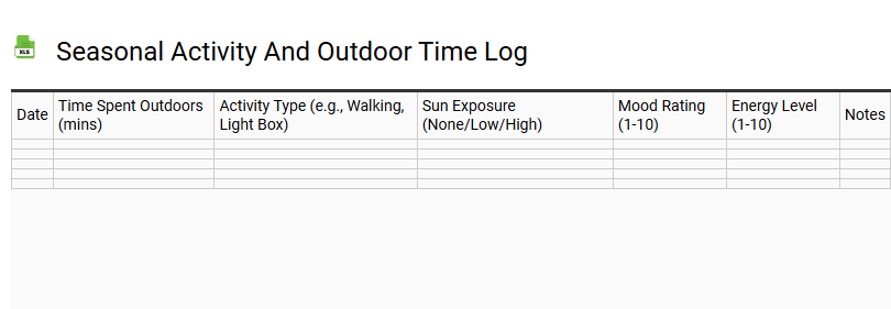 Seasonal Activity and Outdoor Time Log
