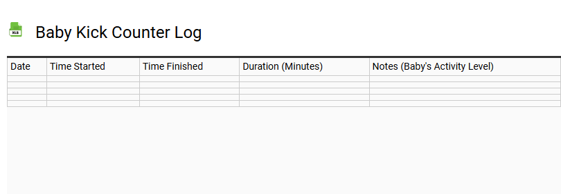 Baby Kick Counter Log