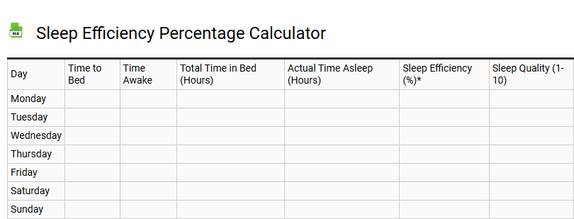 Sleep Efficiency Percentage Calculator
