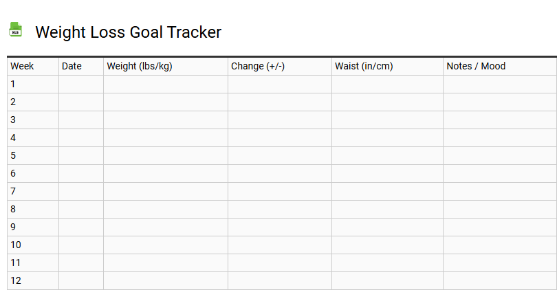 Weight Loss Goal Tracker