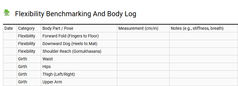 Flexibility Benchmarking and Body Log