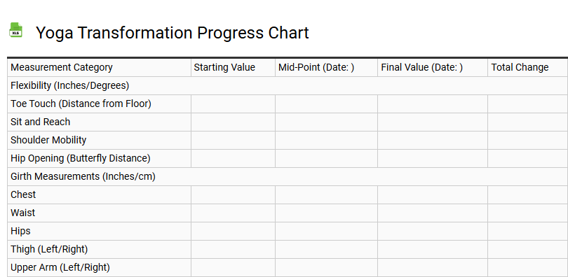 Yoga Transformation Progress Chart