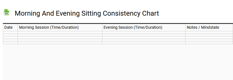 Morning and Evening Sitting Consistency Chart