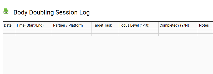 Body Doubling Session Log