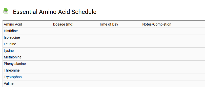 Essential Amino Acid Schedule