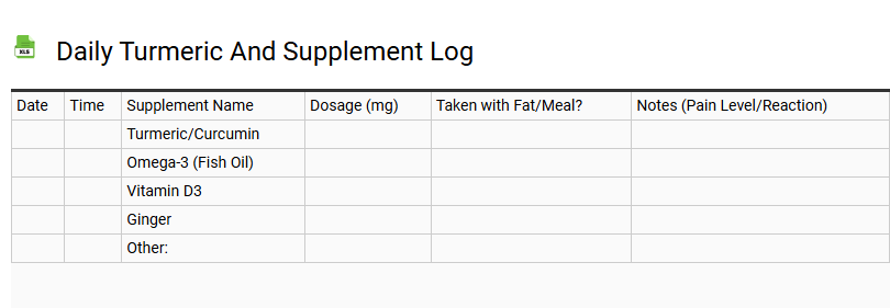 Daily Turmeric and Supplement Log