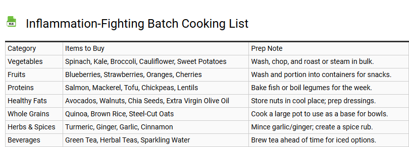 Inflammation-Fighting Batch Cooking List