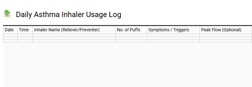 Daily Asthma Inhaler Usage Log