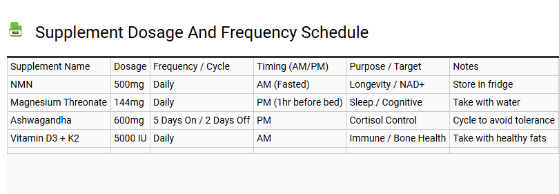 Supplement Dosage and Frequency Schedule