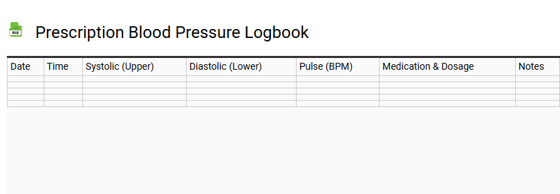 Prescription Blood Pressure Logbook