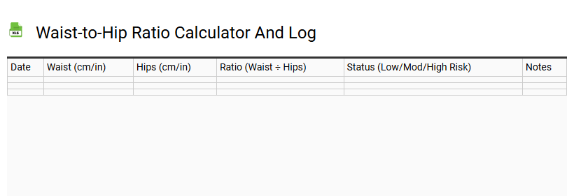 Waist-to-Hip Ratio Calculator and Log