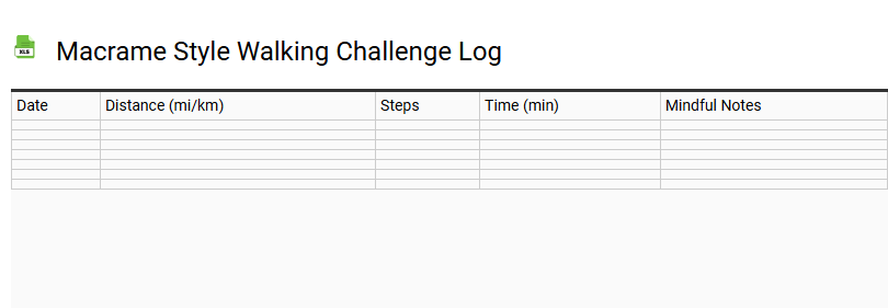 Macrame Style Walking Challenge Log