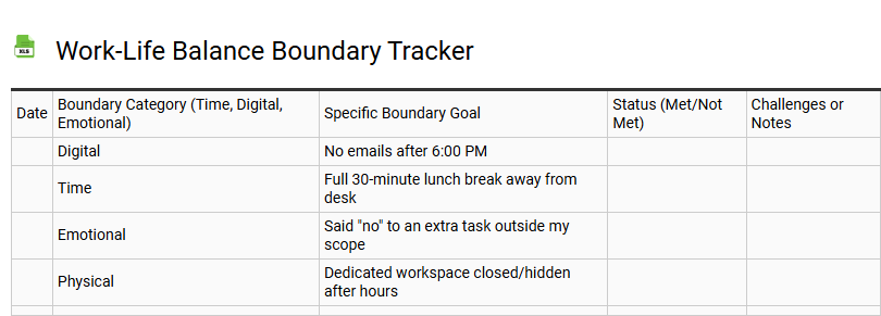 Work-Life Balance Boundary Tracker