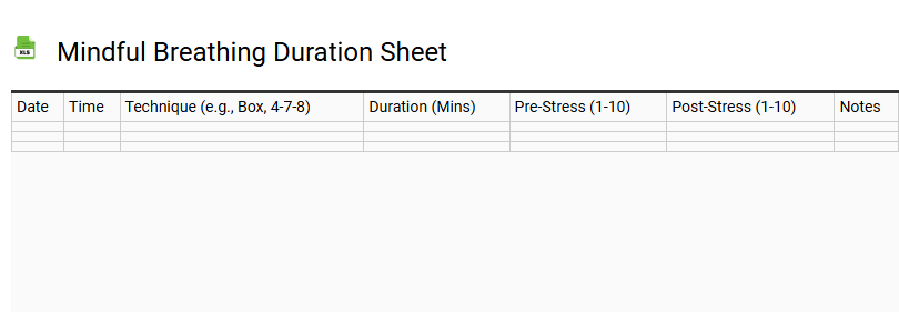 Mindful Breathing Duration Sheet
