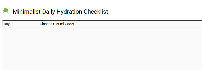 Minimalist Daily Hydration Checklist