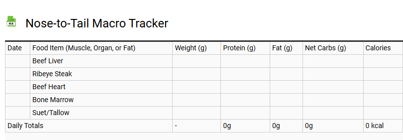 Nose-to-Tail Macro Tracker