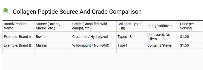 Collagen Peptide Source and Grade Comparison