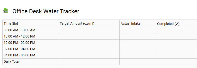 Office Desk Water Tracker