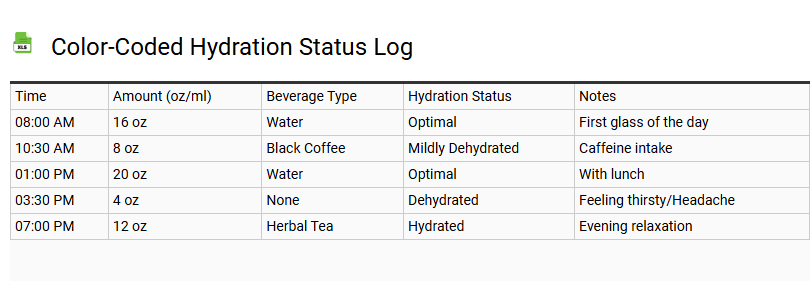 Color-Coded Hydration Status Log