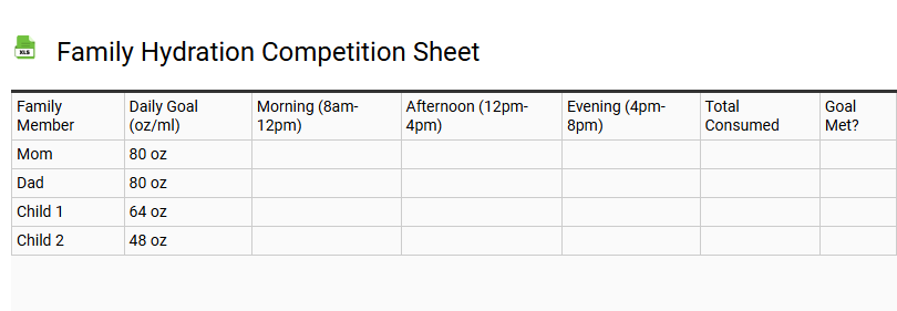Family Hydration Competition Sheet