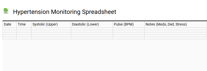 Hypertension Monitoring Spreadsheet