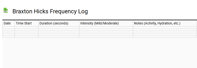 Braxton Hicks Frequency Log