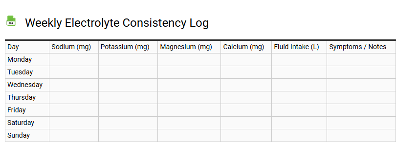 Weekly Electrolyte Consistency Log
