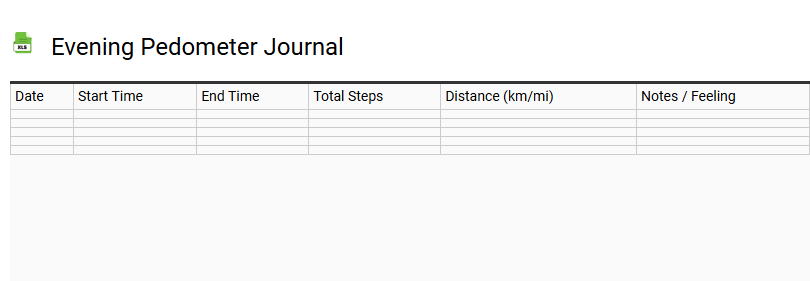 Evening Pedometer Journal