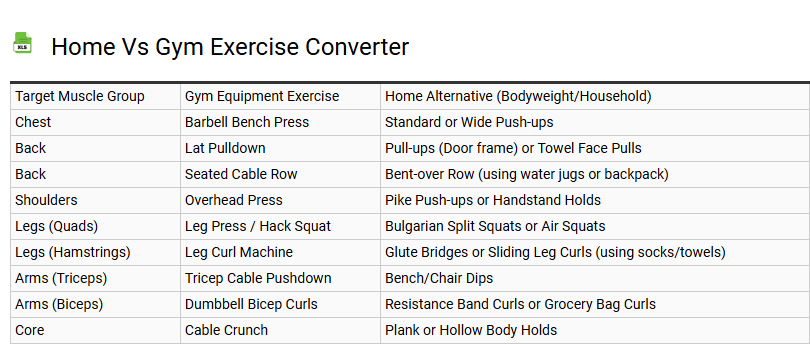 Home vs Gym Exercise Converter