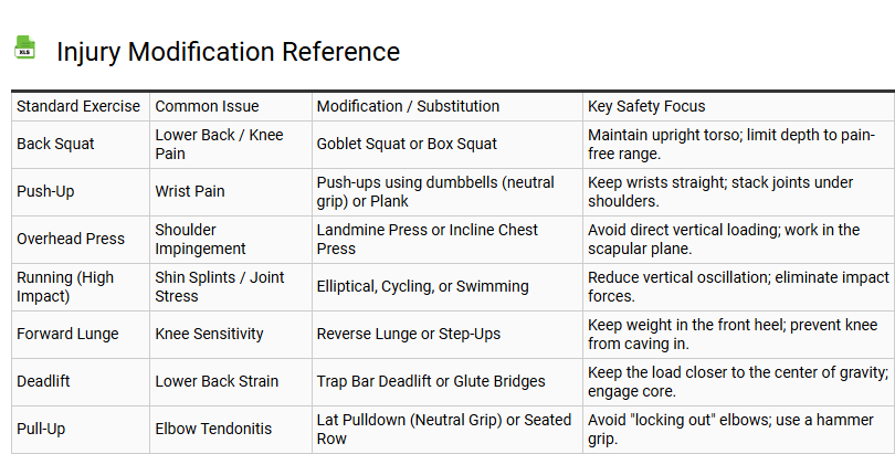 Injury Modification Reference