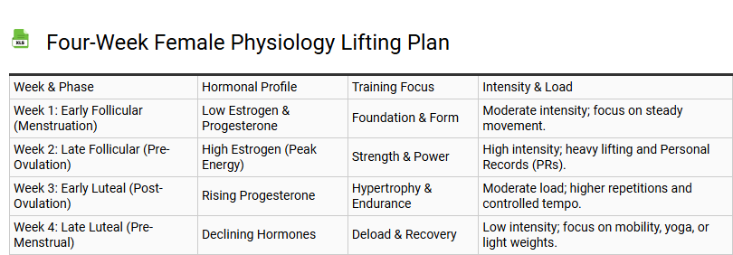 Four-Week Female Physiology Lifting Plan