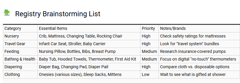 Registry Brainstorming List