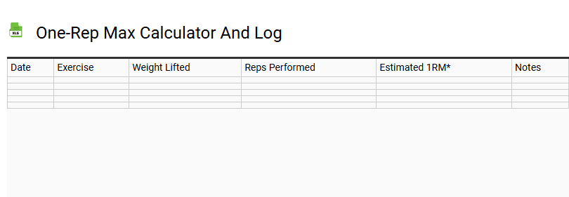 One-Rep Max Calculator and Log