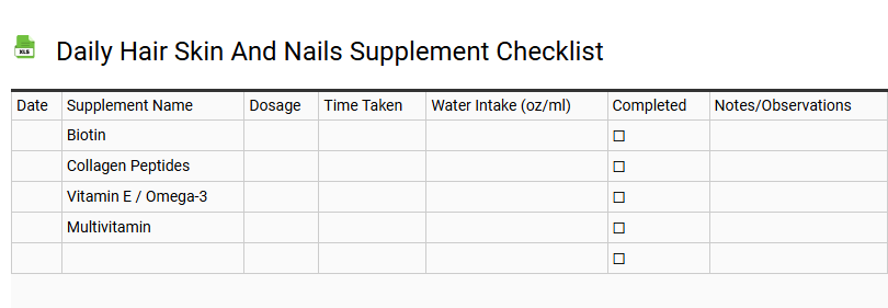 Daily Hair Skin and Nails Supplement Checklist