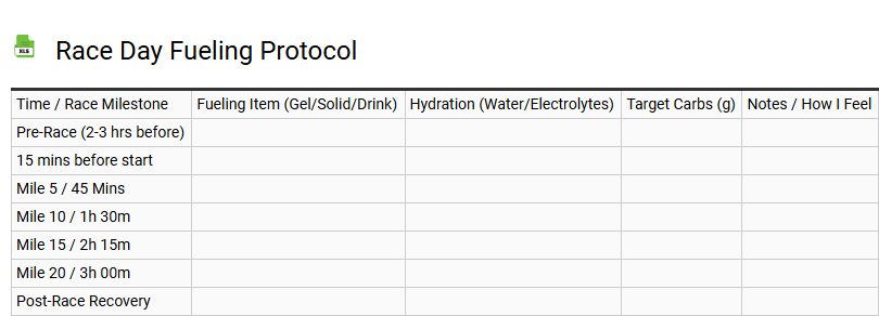 Race Day Fueling Protocol