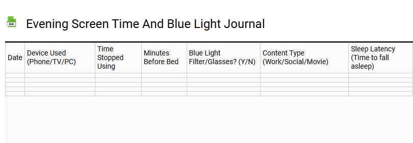 Evening Screen Time and Blue Light Journal