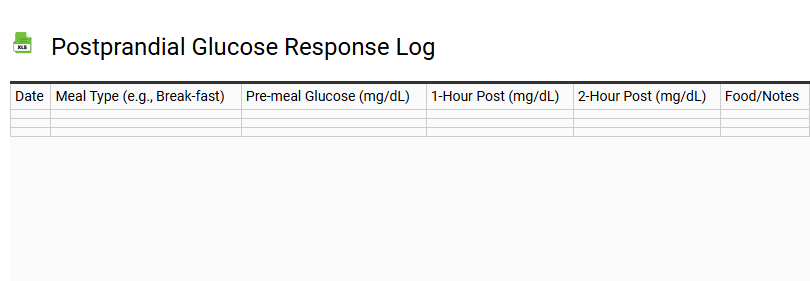 Postprandial Glucose Response Log